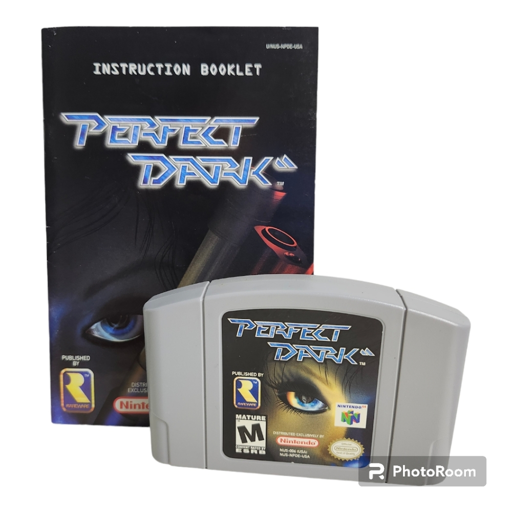 Vintage" Perfect Dark" Game + Manual Authentic Nintendo 64 Tested Excellent N64